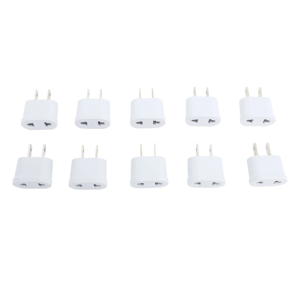 10PCS to Adapter Portable Travel Pure Copper 2 Prong Plug Converter for Cellphone Laptop Hair Dryer