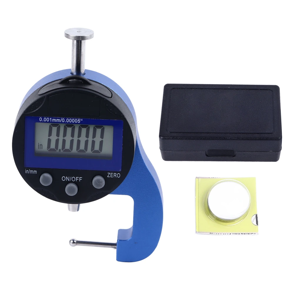 Micro Digital Thickness Gauge Accurate Dial for Pipe Wall 0.0005in 0.01mm Resolution