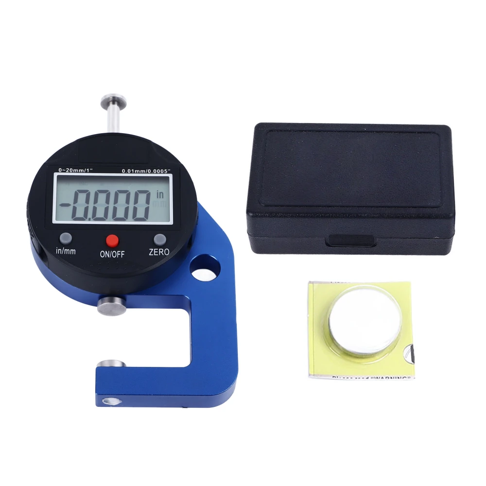 Electronic Thickness Meter 0.0005in Resolution High Accuracy Portable Digital Thickness Gauge