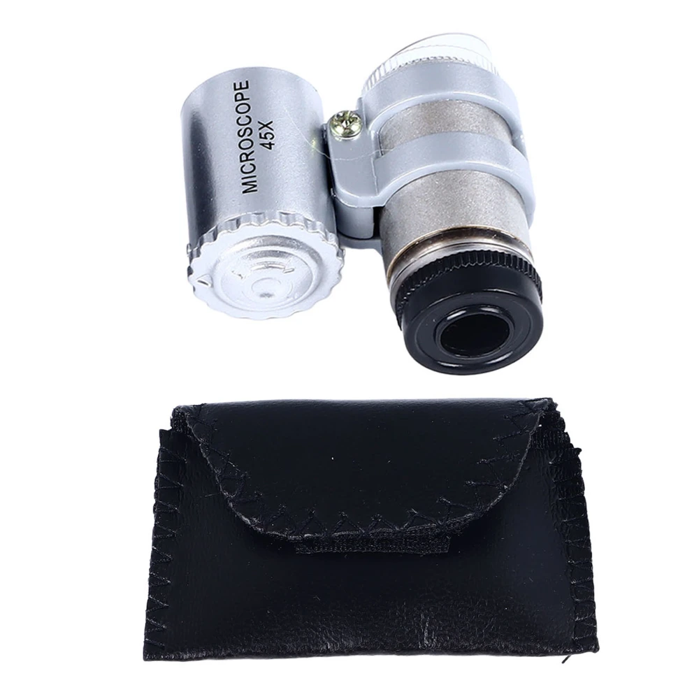 Phone Microscope 45X Phone Camera Microscope Magnifier Attachment with 2pcs LED for Inspection