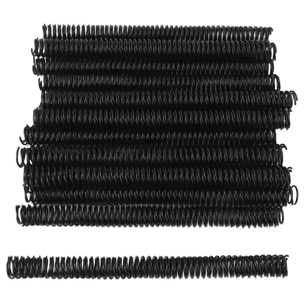 50 Pcs Spiral Binding Coil 19mm Diameter 48 Loop 4:1 Pitch 170 Sheet Capacity A4 Binding Spine Black