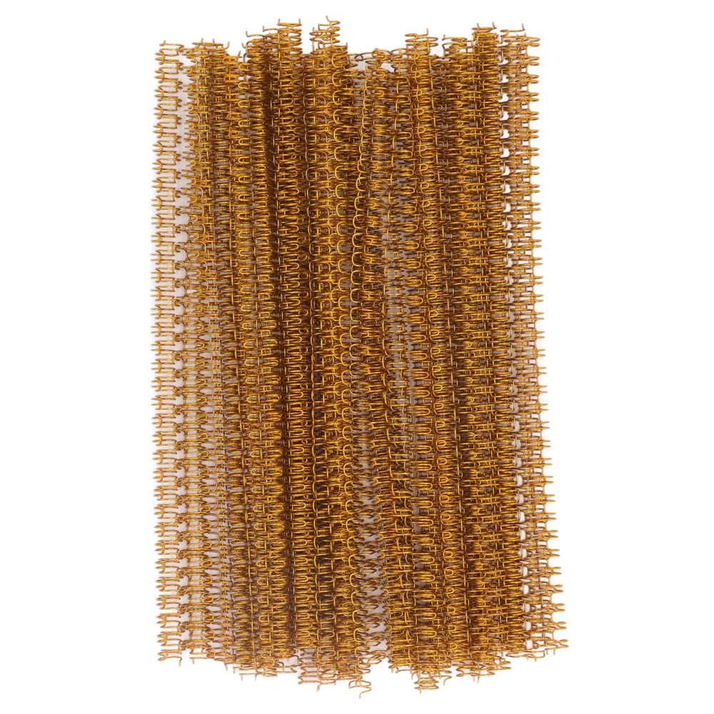 100Pcs Double Loop Wire Binding Spine 20 Sheet Capacity 3:1 Pitch 34 Loop 6.4mm Diameter Set Kit for A4 Paper Gold