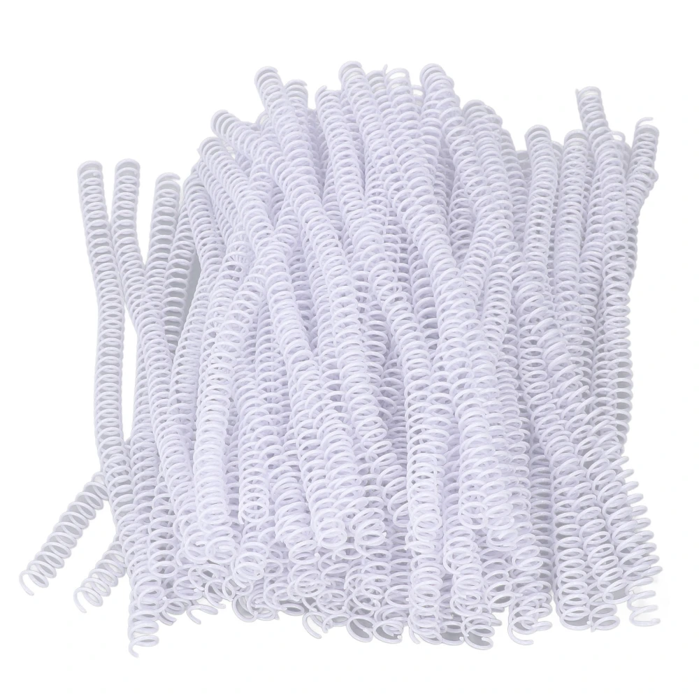 100Pcs Spiral Binding Coils Plastic Dia 9.5mm 3/8in 48 Teeth 4:1 Ratio 75 Sheet Capacity for A4 Paper White