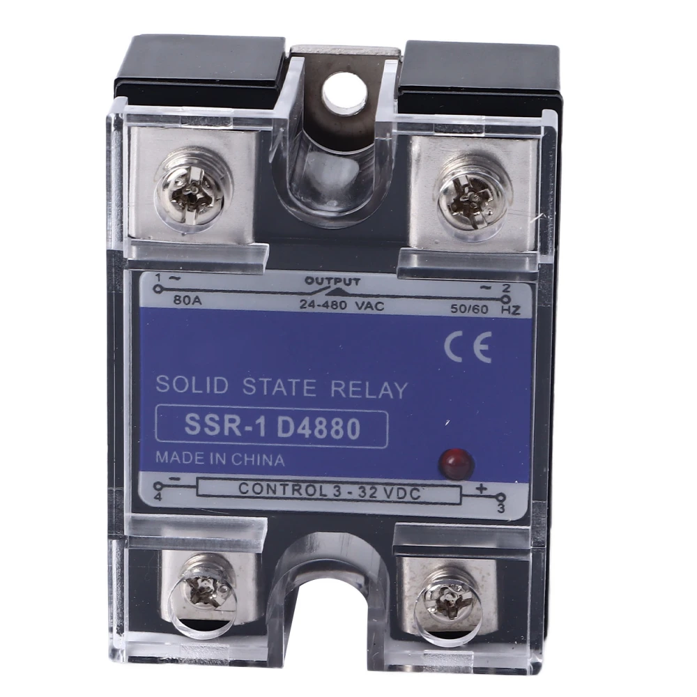 Single Phase Solid State Relay DC To AC SSR Solid State Voltage Regulator Input 3‑32VDC Load 24‑480VAC 80A