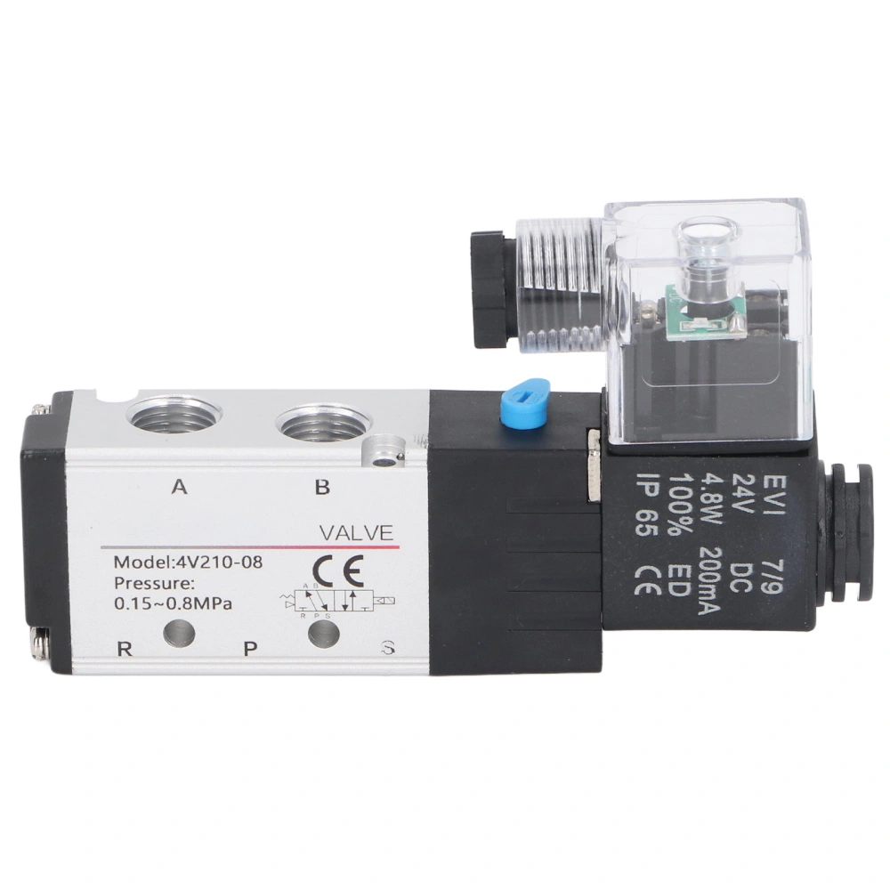 GEYA Reversing Solenoid Valve 2 Position 5 Way 1/4in PT Single Coil Pilot Operated Electric DC24V