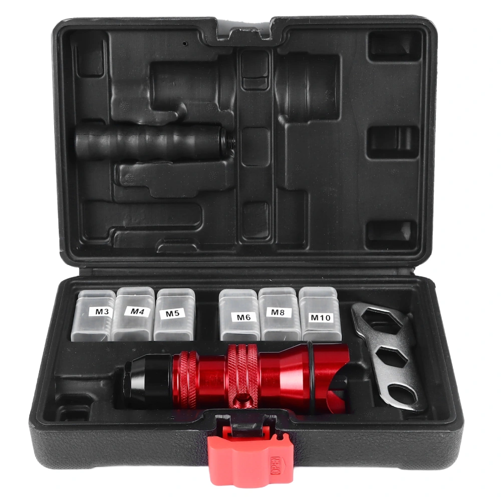 Rivet Gun Adapter Red Aluminum Alloy Multifunvtional Professional Electric Rivet Gun Head