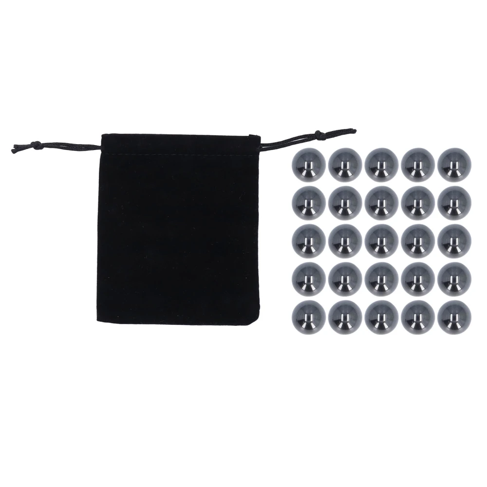 25 Pcs Magnetic Ball 18mm Black Ferrite Magnets Reduce Anxiety Stress Relief Office Desk Toy with Cloth Bag