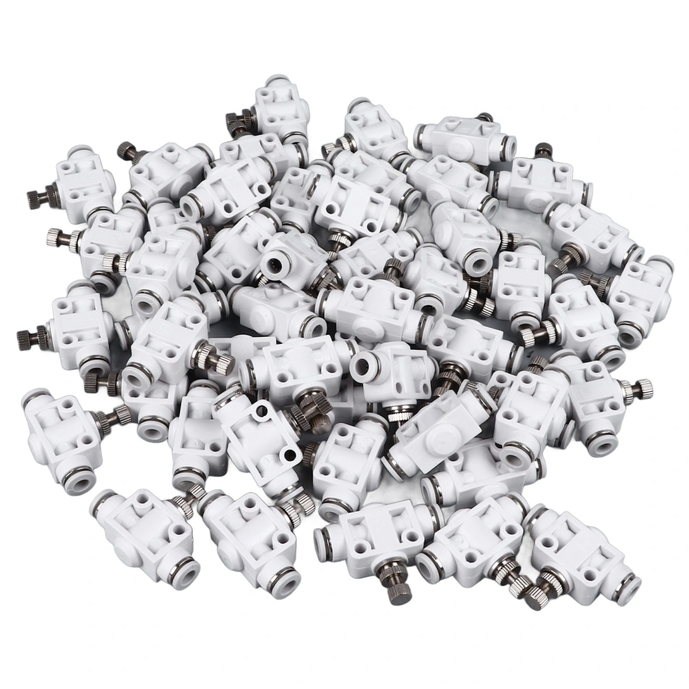 50PCS Air Hose Connector Pipe Flow Control Valve Adjustable Quick Connect Pneumatic Air Tube Fitting