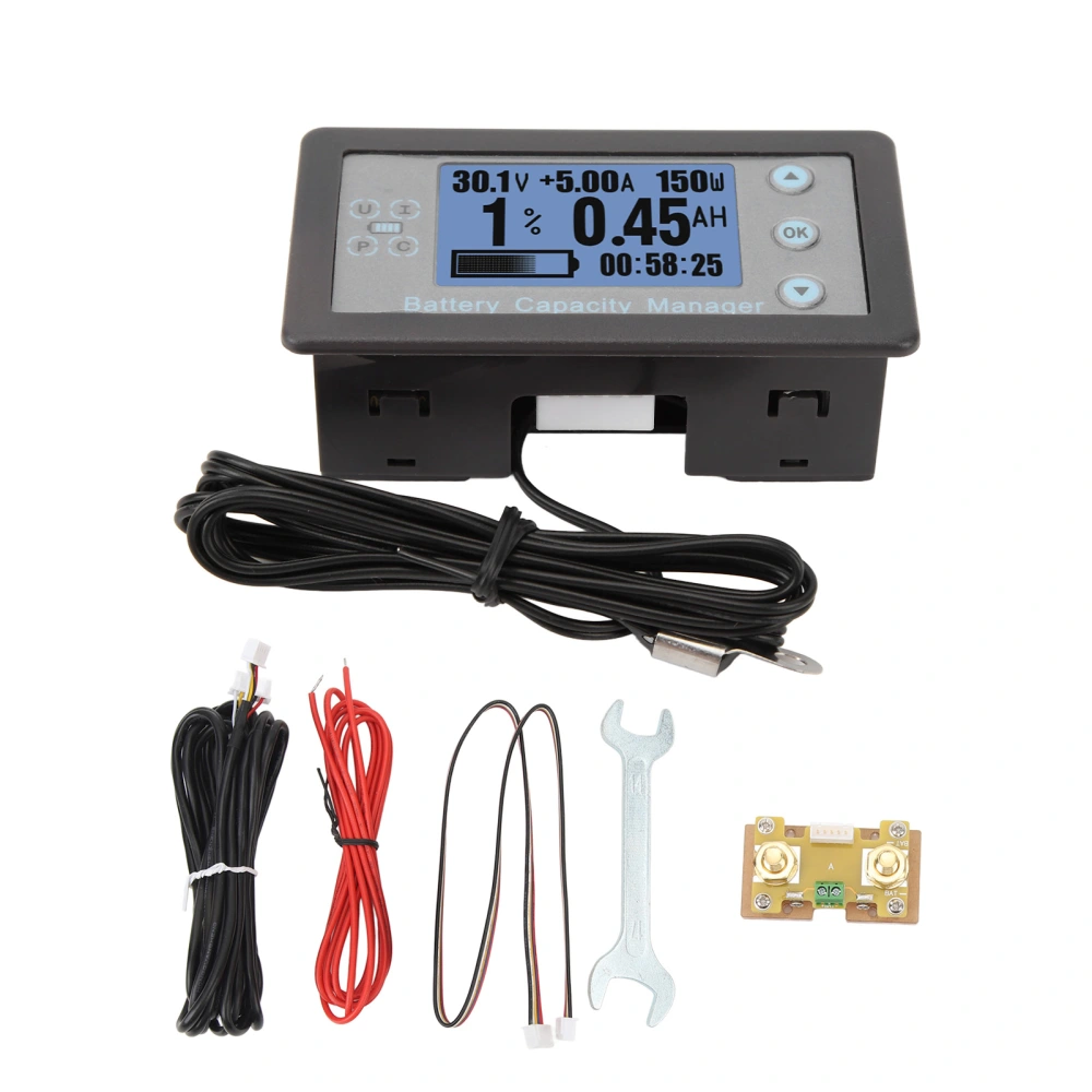 Battery Capacity Coulomb Meter LCD Bluetooth Manager Voltage Current Temp Monitor 500A with 3meter Shielded Cable