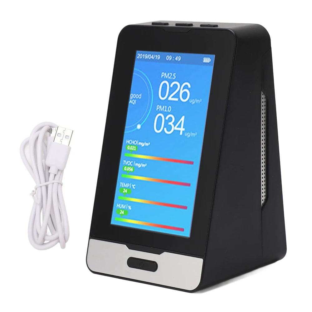 WiFi Air Quality Monitor Multifunctional CO2 PM2.5 10 1.0 Temperature Humidity Detector with Audible Alarm