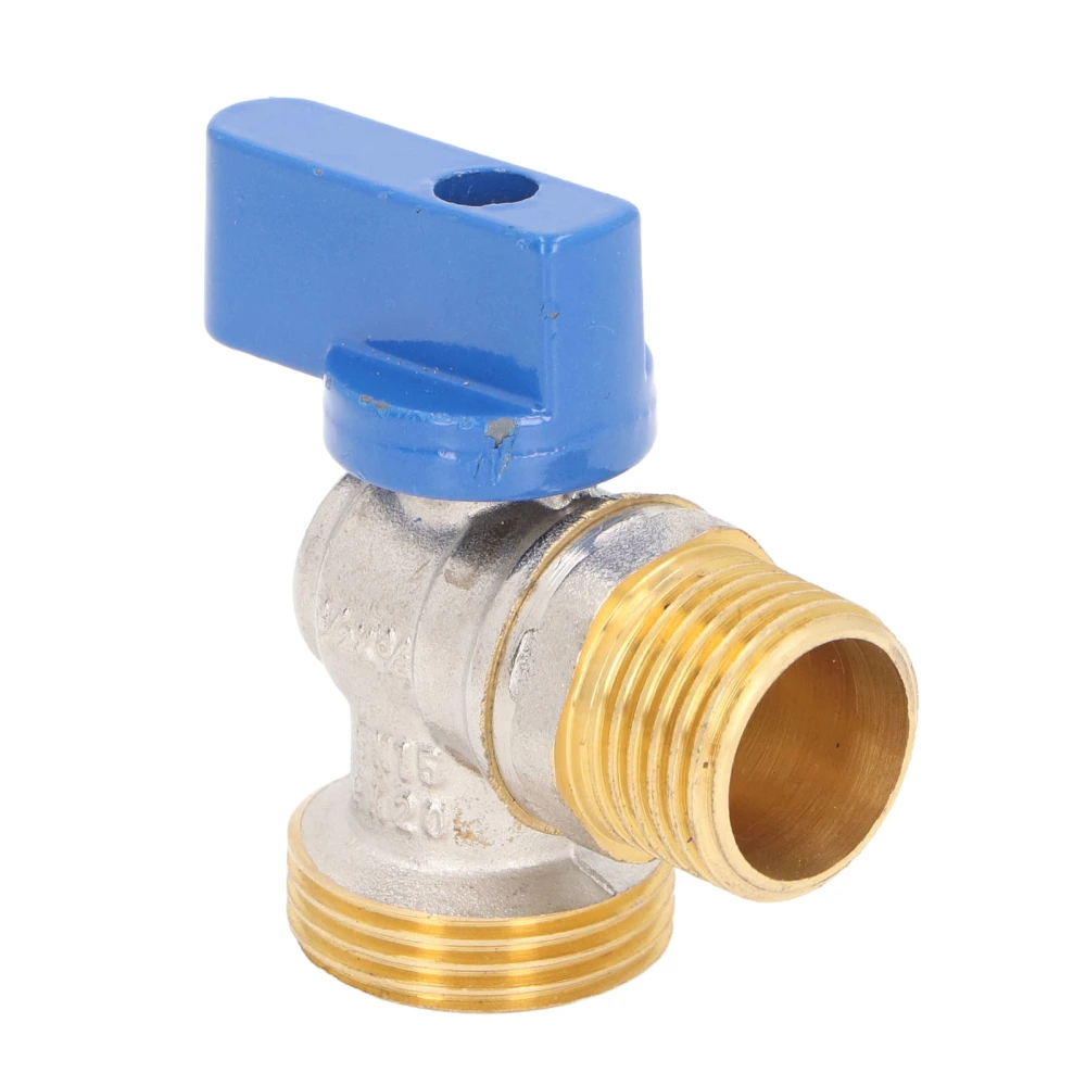 Angle Stop Valve G1/2 DN15 Male X G3/4 DN20 Male Thread Brass Quarter Turn Ball Valve