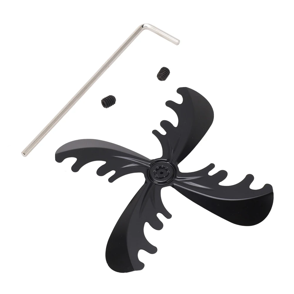 Stove Fan Blade Aluminum Alloy Christmas Theme Fireplace Fan 4 Blades 180mm Diameter Black