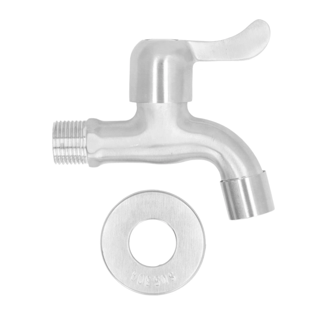 G1/2 Inch Water Valve DN15 Male Thread Faucet 304 Stainless Steel Anti Explosion Thickened Water Tap