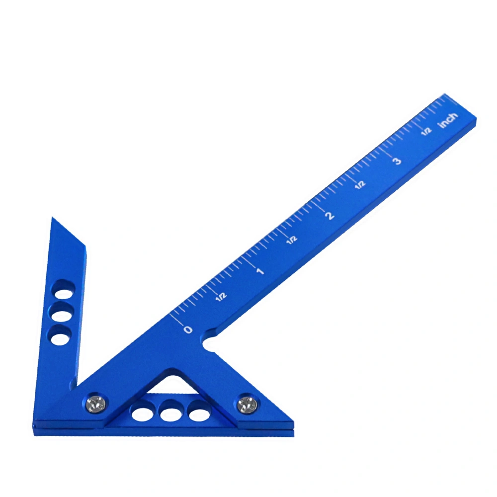 Center Gauge 45° 90° Aluminum Alloy Line Ruler Measuring Scribing Tool British Units for Woodworking