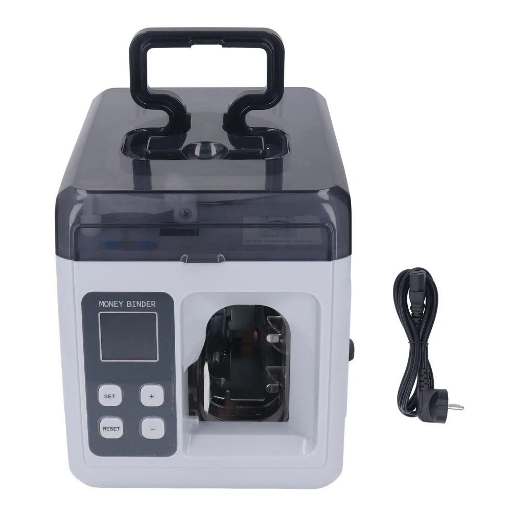 Banknote Binding Machine Fully Automatic Money Cash Bill Currency Bundle Strapping LCD Display EU Plug 220V