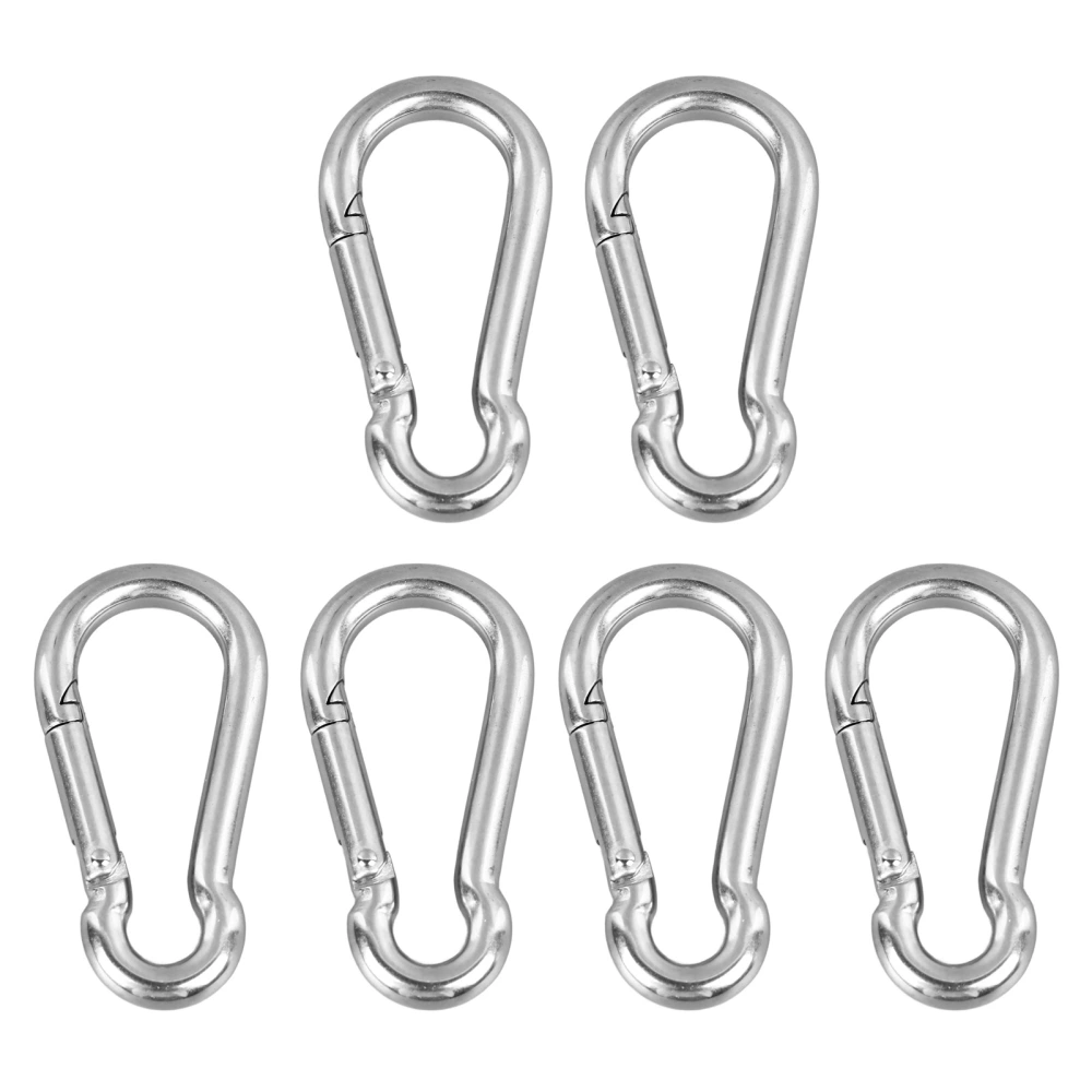 6PCS Spring Snap Hook 80mm 316 Stainless Steel Multifunctional Spring Clips Link Buckle