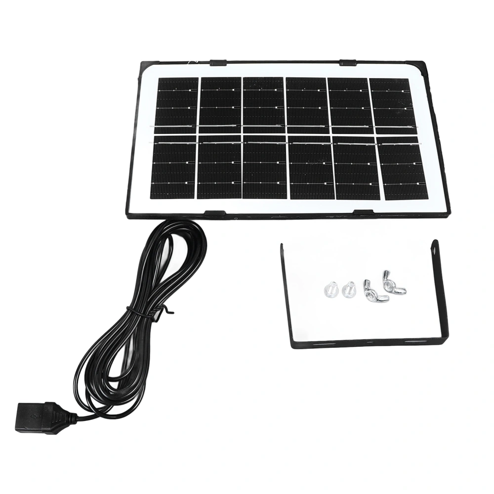 Solar Panel Charger USB C for Camera Lamp Small Light Bulb Oxygen Pump Charging IP55 Waterproof