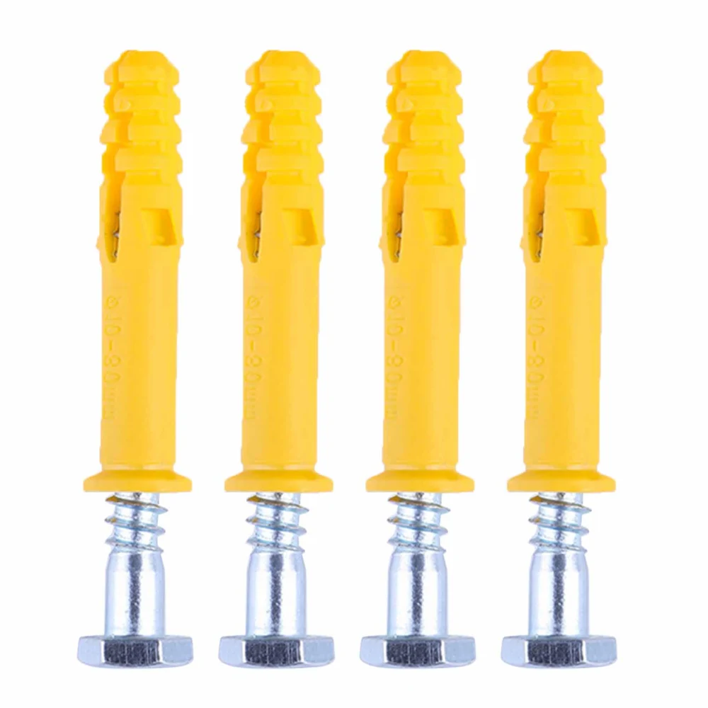 4Pcs Self Tapping Screw 100mm Installation Fastener with Matching Wall Plug for Fixing