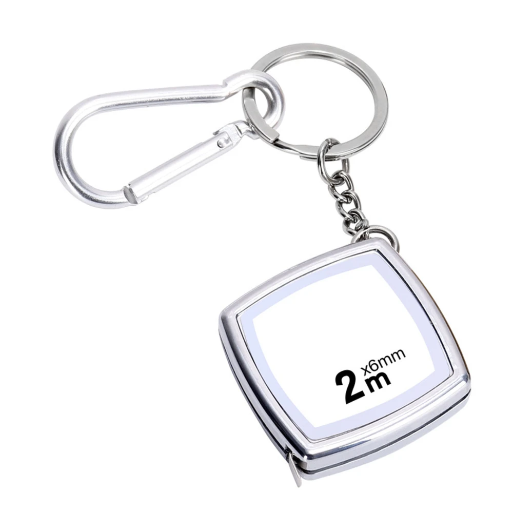 Mini Tape Measure with Keychain Climbing Clip Steel Retractable Tape Portable Measuring Tape 2 Meters