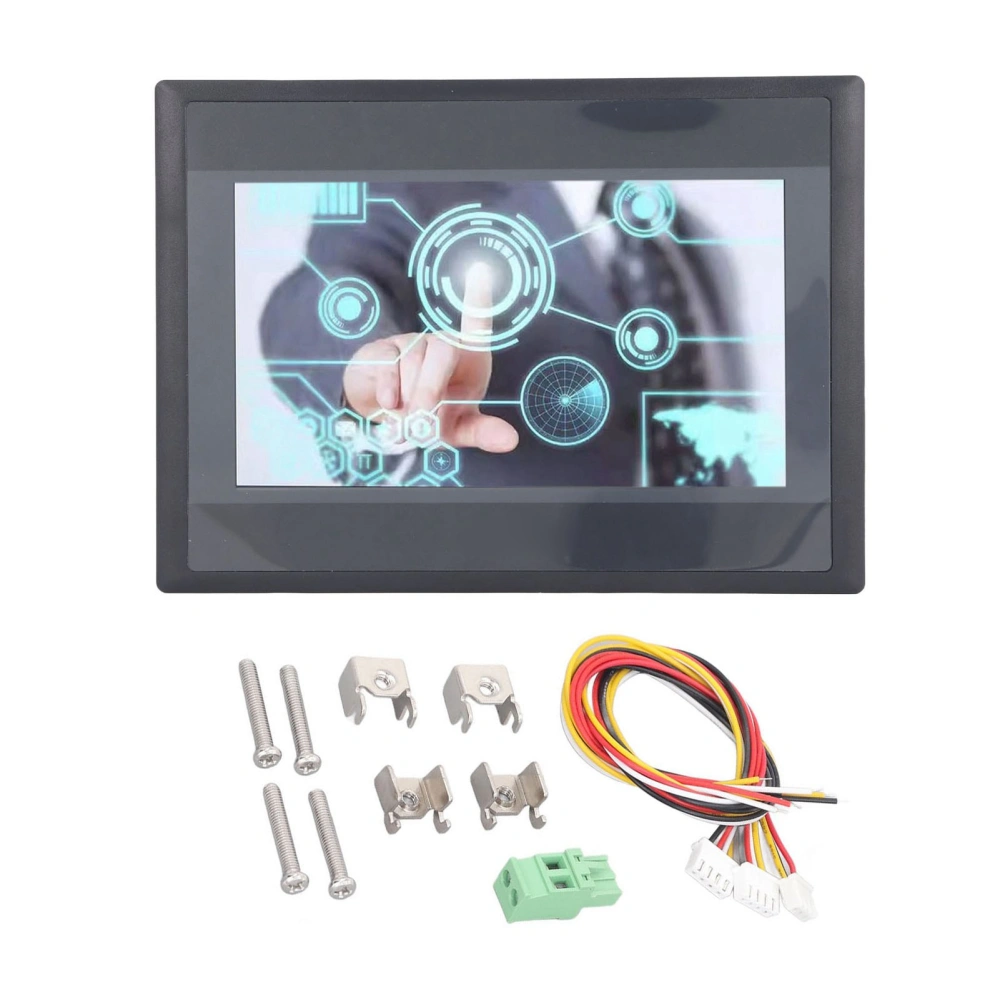 HMI Touch Screen 7in TFT LCD Display PLC Control Screen 12 in 8 Out DC 24V 5A Relay Output for FX3U‑20/40/48MRT