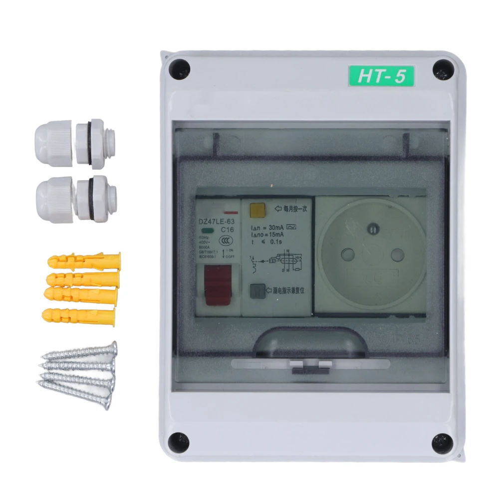 Distribution Box Transparent Cover IP65 Waterproof Electrical Box with MCB RCBO Circuit Breaker 250VAC 10 16A