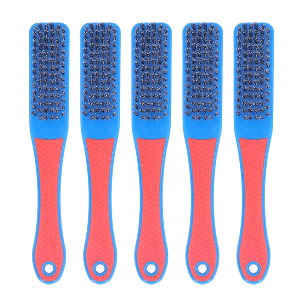 5Pcs Wire Brush Stainless Steel Bristle Silicone Handle Cleaning Tool for Woodworking