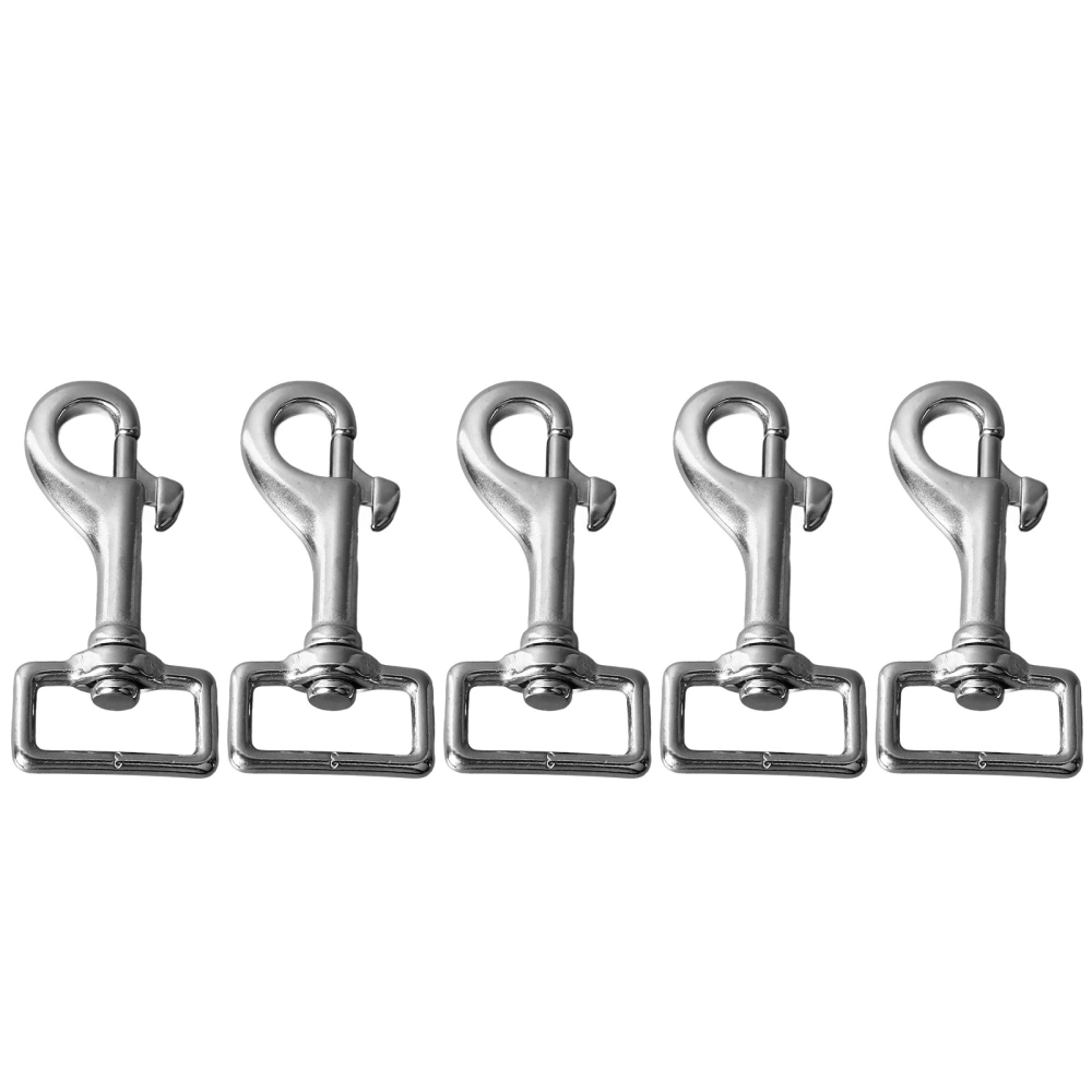 5PCS 27mm Square Tail Snap Hooks 360 Degree Rotating Hook 316 Stainless Steel Spring Shackles for Belt Dog Leash