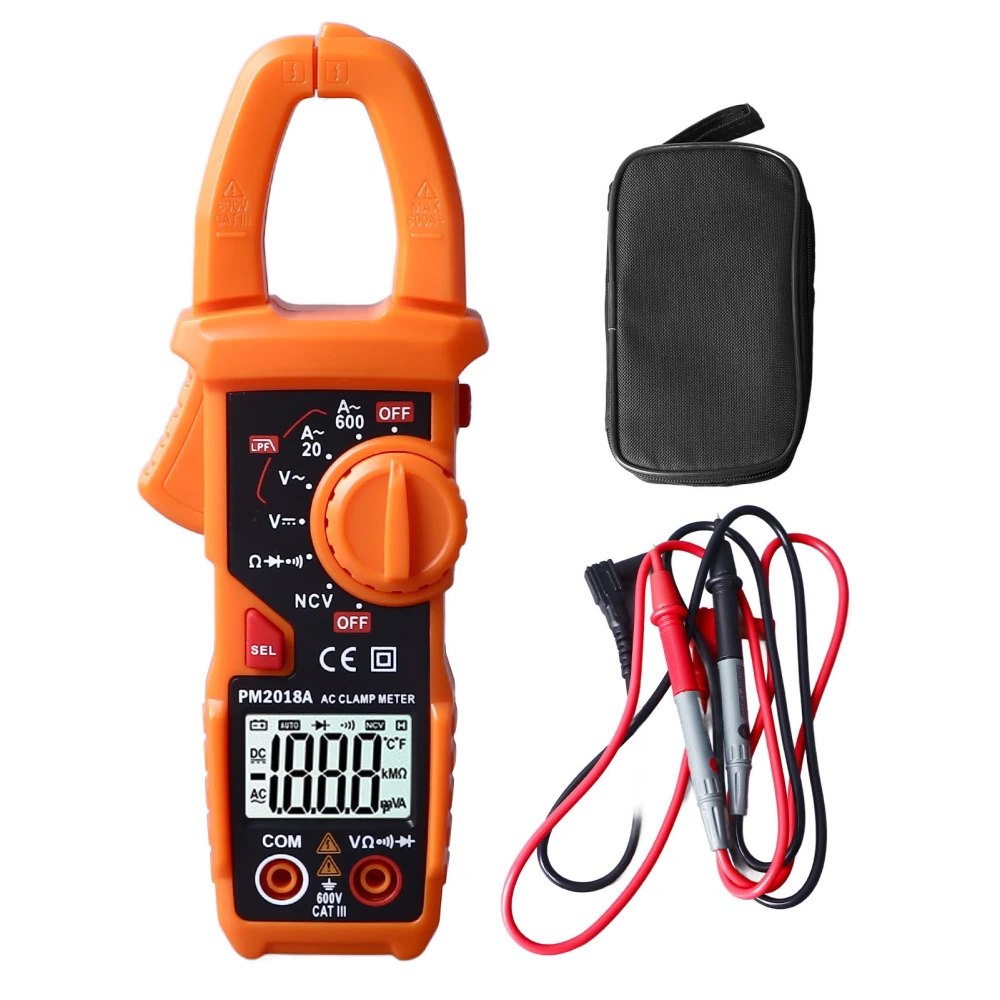 Clamp Multimeter High Accuracy Backlight Display Digital Clamp Amp Volt Meter with LED Flashlight