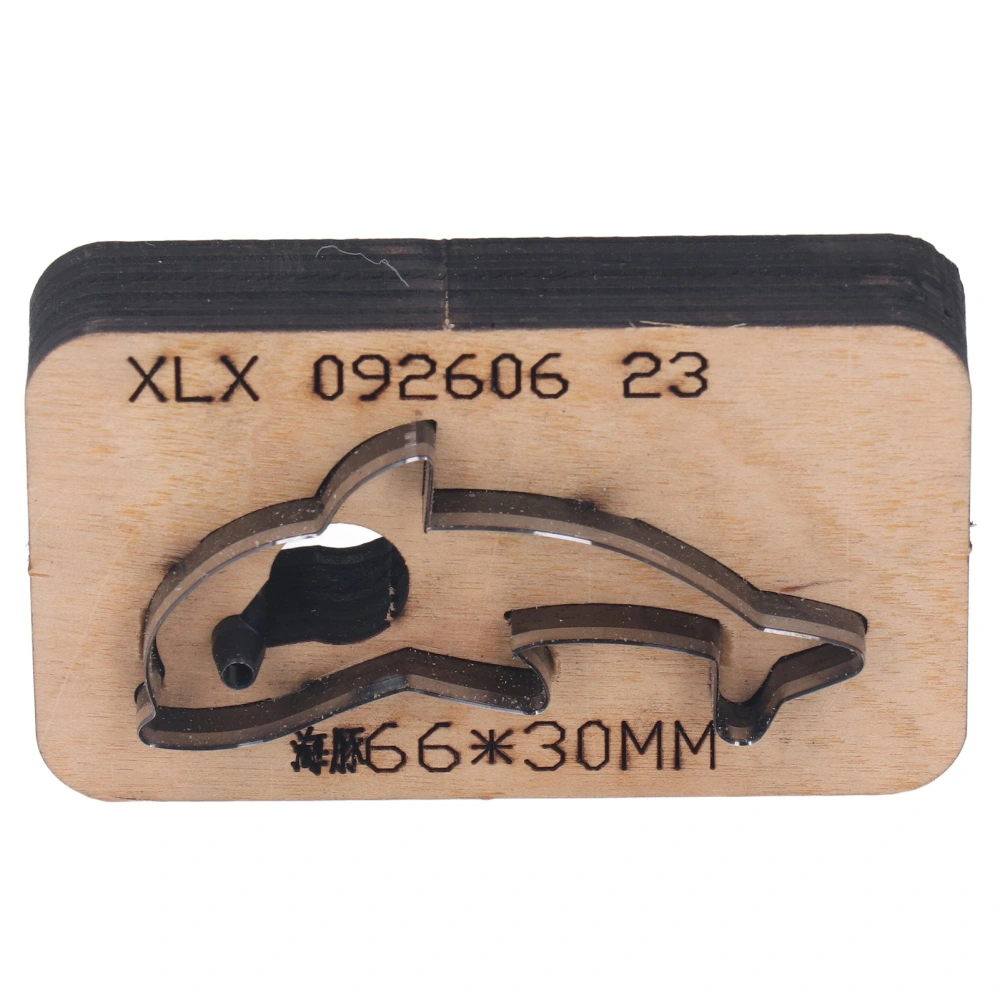 Leather Cutting Die 66x30mm Dolphin Shape Alloy Steel Birch Leather Cutter for DIY Crafts