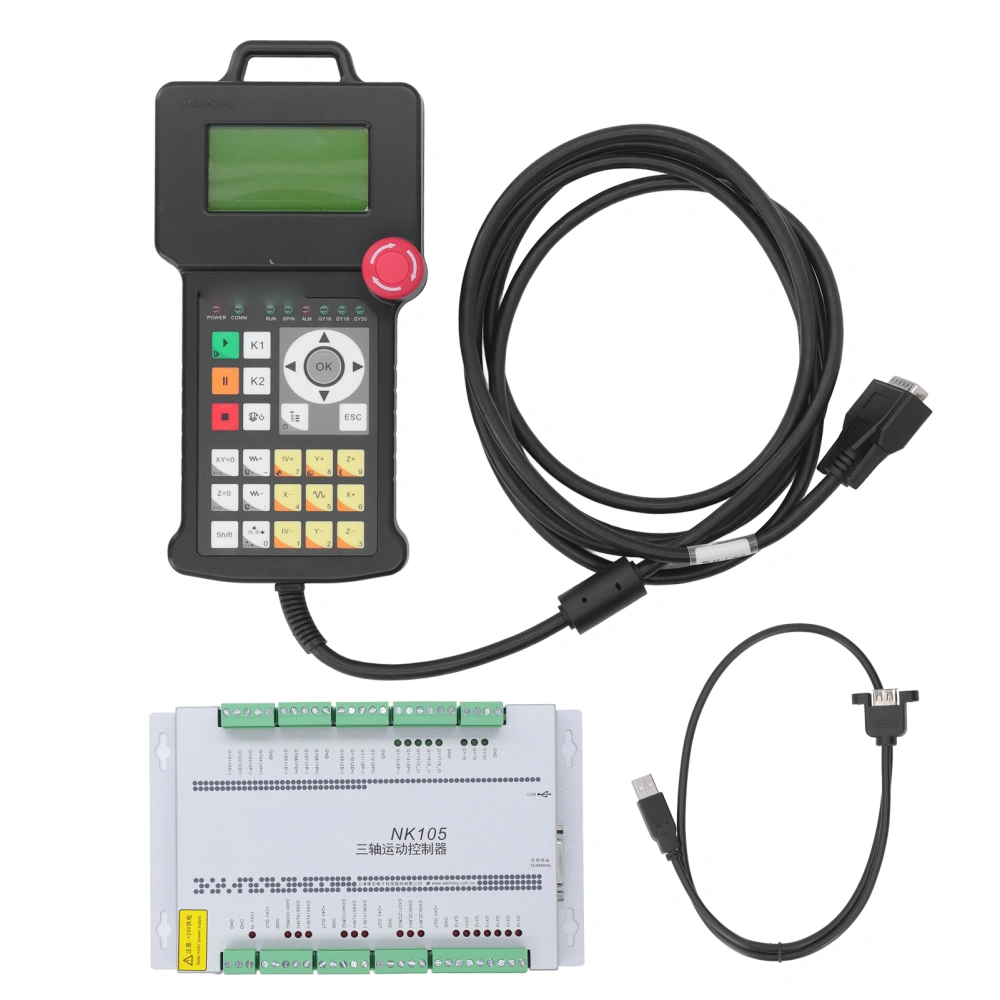 NK105 Integrated CNC System X Y Z 3 Axes Motion Controller and Handle for Stone Wood Metal Cutting