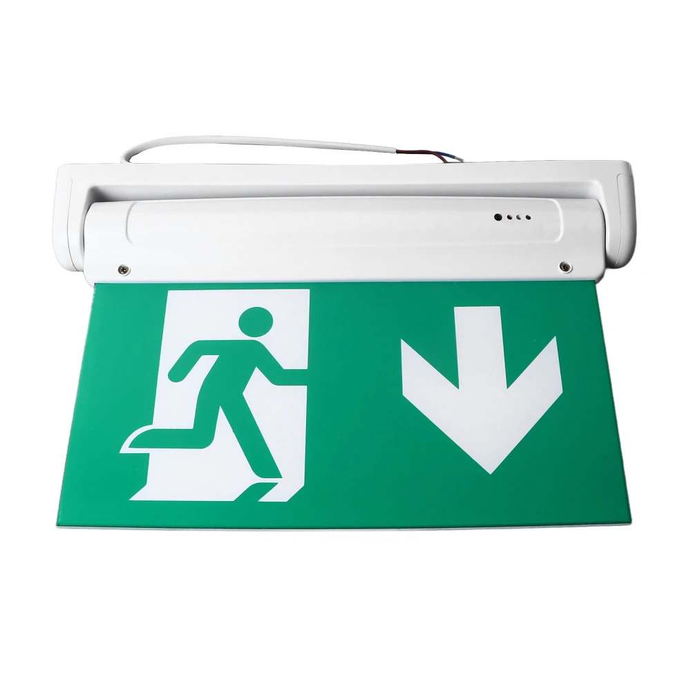 Exit Sign LED Battery Powered Emergency Safety Facilities Acrylic ABS Green AC85‑265V