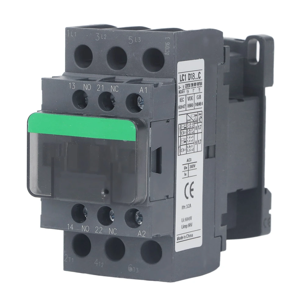 LC1D18 AC Contactor 380V Rated Voltage Low Voltage Industrial Electric AC Contactor 18A AC36V Coil Voltage