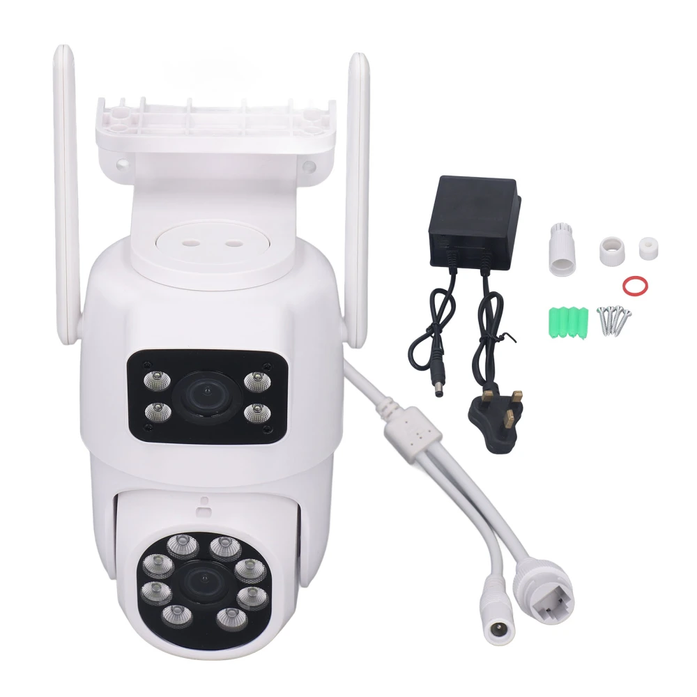 Security Camera Dual Camera Wireless WiFi Camera 3MP Remote Control Motion Detection for Home Outdoor UK Plug