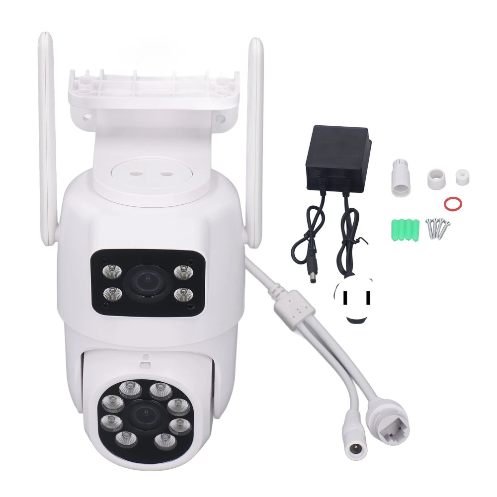 Security Camera Dual Camera Wireless WiFi Camera 3MP Remote Control Motion Detection for Home Outdoor US Plug