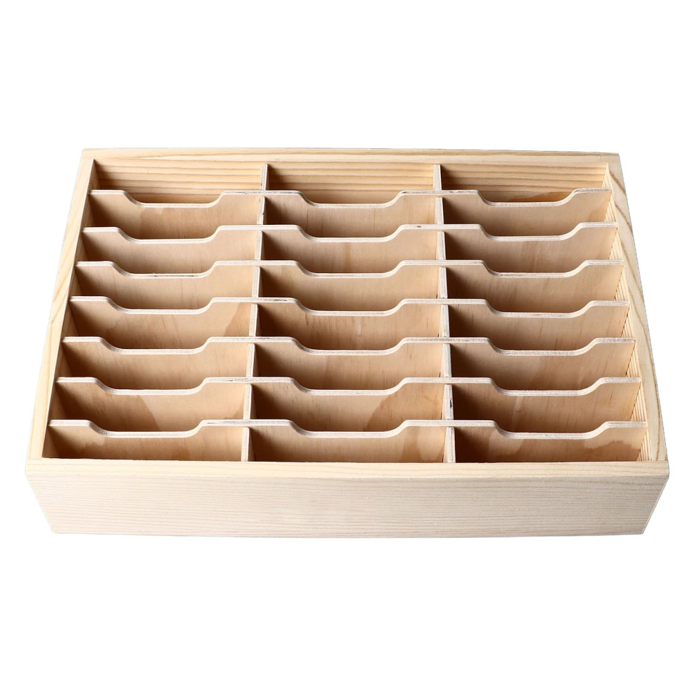 24 Grid Wooden Desktop Storage Box Mobile Phone Management Organizer Office Meeting Finishing Multi Rack