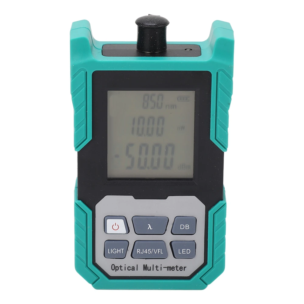 Optical Power Meter Mini Fiber Optic Cable Decay Tester FC SC ST Universal Interface ‑50~+26dBm with Flashlight Green