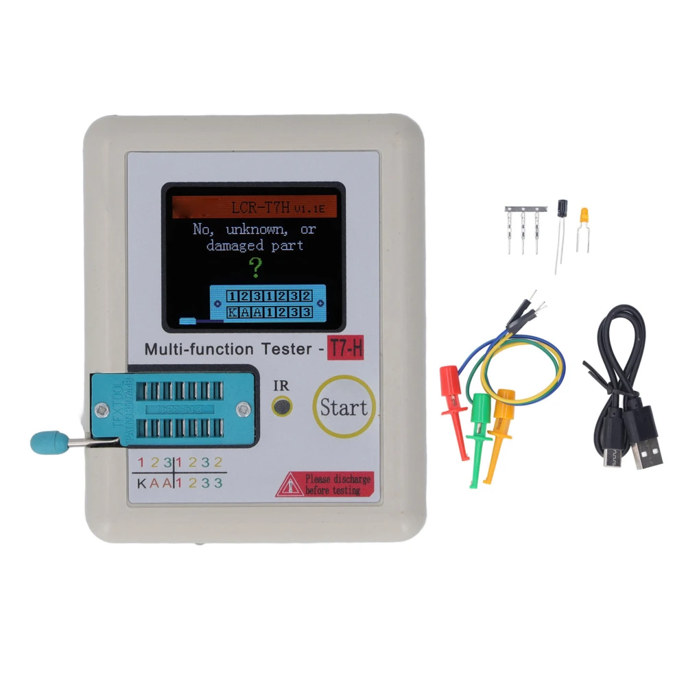 Transistor Meter High Accuracy LCD Display Automatic ESR Tester for Capacitors Resistors Triodes