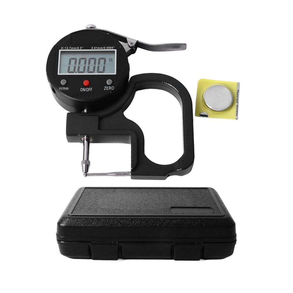 Thickness Meter Digital Display 0.0005 Inch Resolution High Accuracy Multifunctional Thickness Measuring Tool