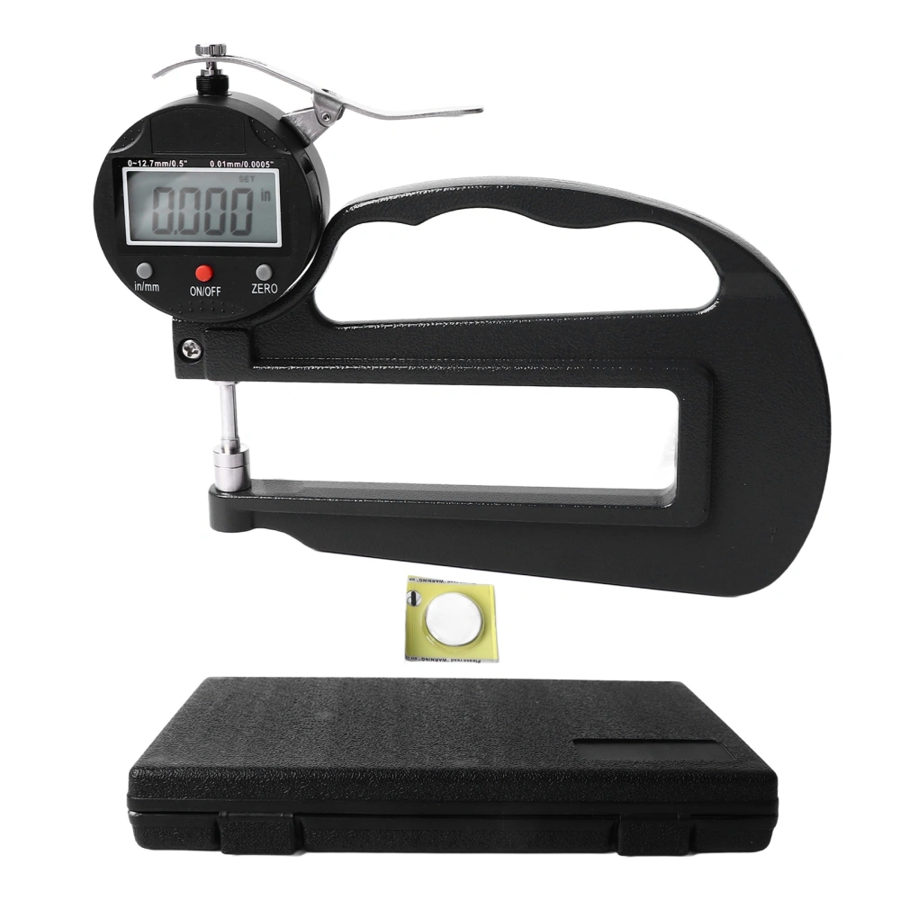 Digital Thickness Gauge 0.0005in 0.01mm Resolution 0 to 12.7 X 120mm Range Thickness Meter for Mechanical Processing