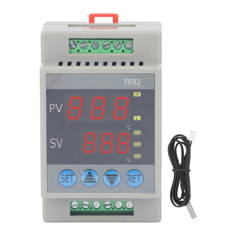 220VAC DIN Rail Micro Temperature Controller High Accuracy ‑50℃ to 120℃ Digital Display Thermostat Module