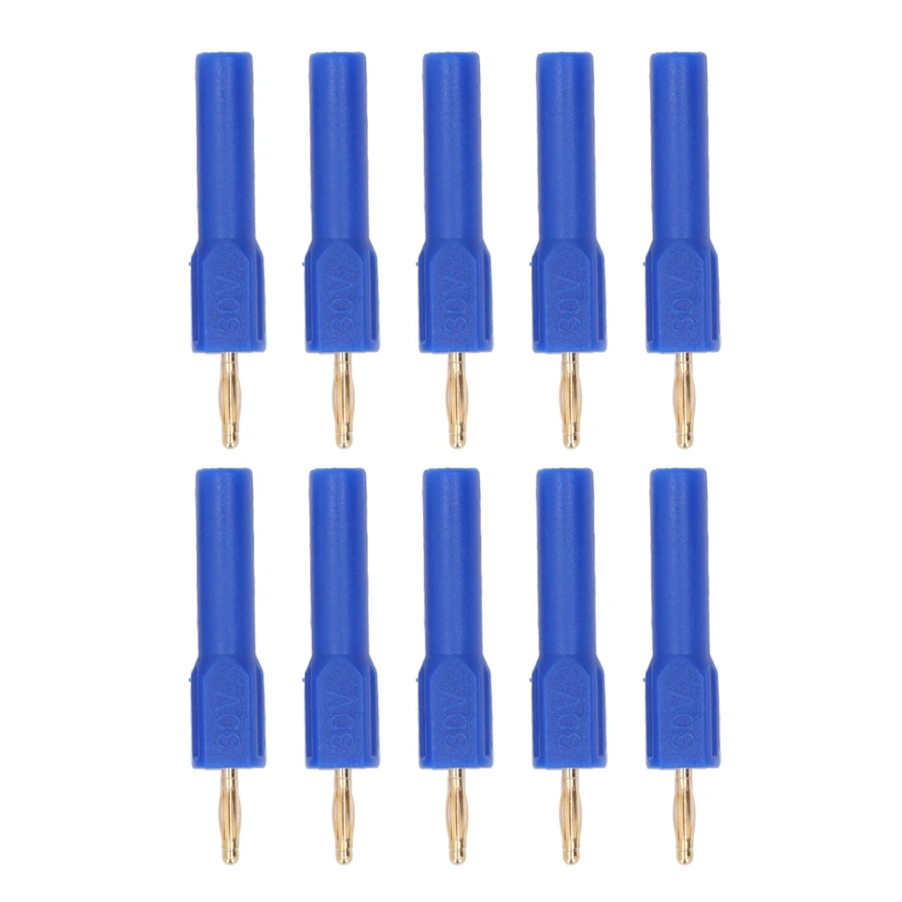 10Pcs Banana Plugs Connector 2mm Male to 4mm Female Adapter Gold Plated Brass 30V Blue