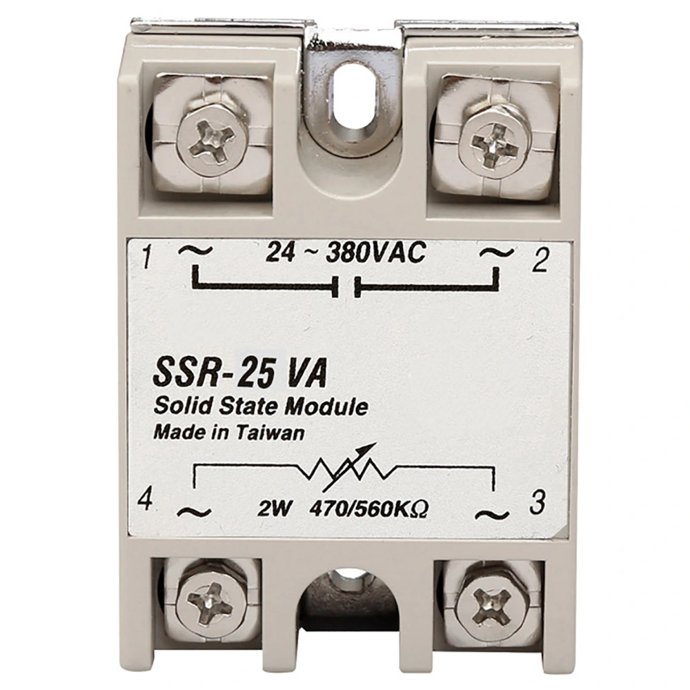 Solid State Relay 25A Single Phase 2W 470/560KΩ Input AC 24‑380V Output SSR for Machine Equipment