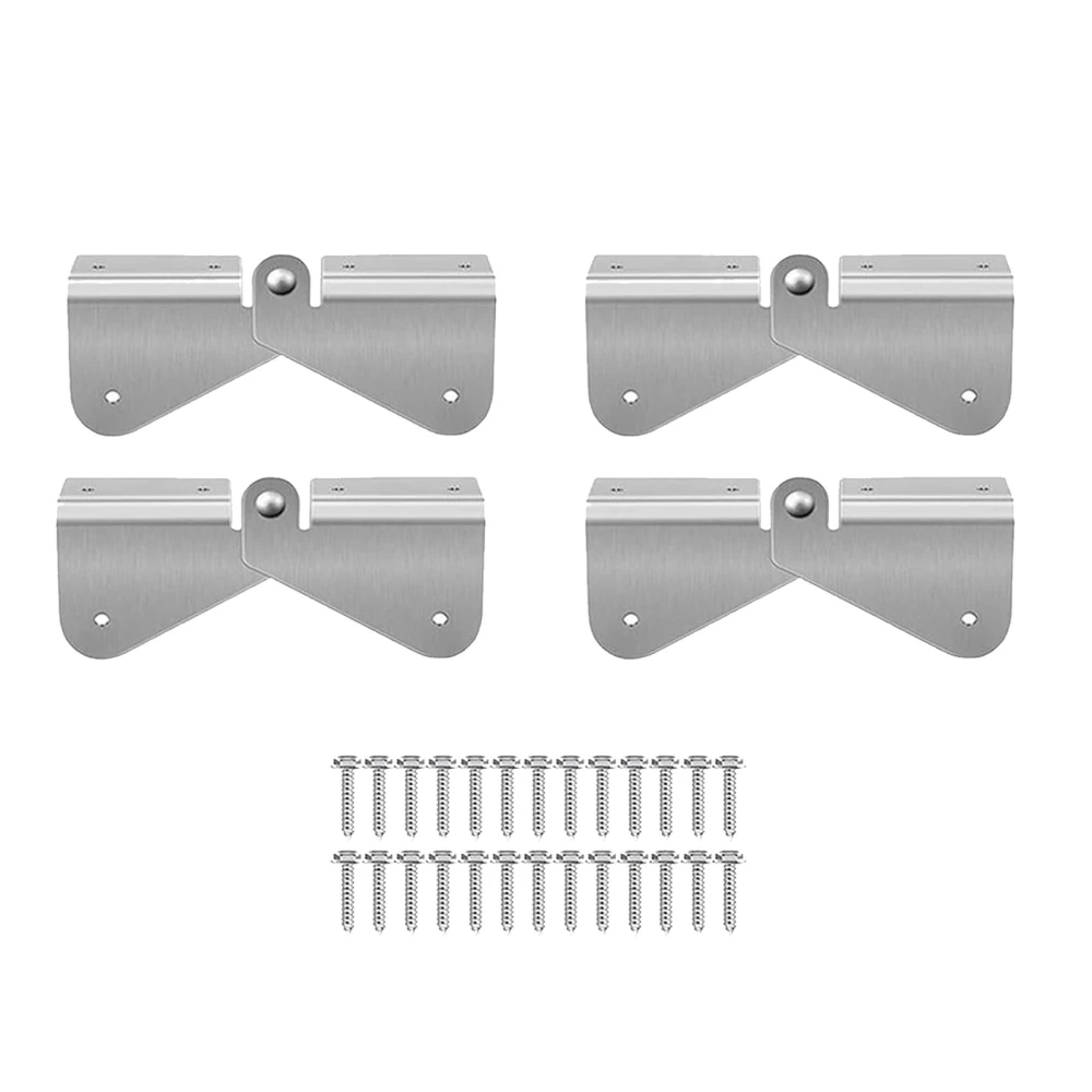 4 Sets Gutter Downspout Extension Hinge Stainless Steel Flip Up Hinge for Rectangle Square Downspout Extension