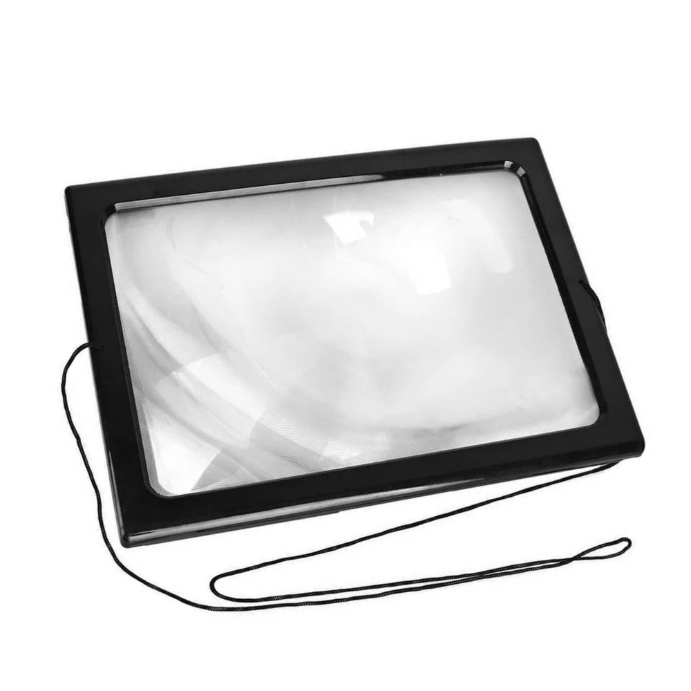 3X Magnifying Glass LED Light A4 Full Page Magnifier Foldable Desktop Reading Magnifier with Lanyard