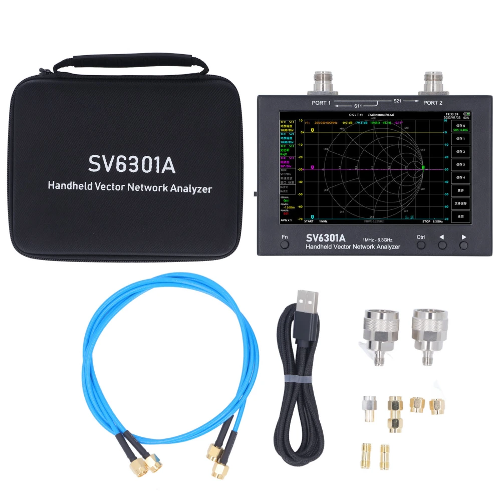 Vector Network Analyzer 7 Inch Screen 1MHz to 6.3GHz Handheld MF HF VHF UHF Antenna Analyzer