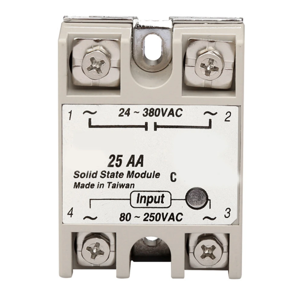 SSR 25AA 25A Single Phase Solid State Relay 80‑ AC Input to 24‑380V AC Output Solid State Module