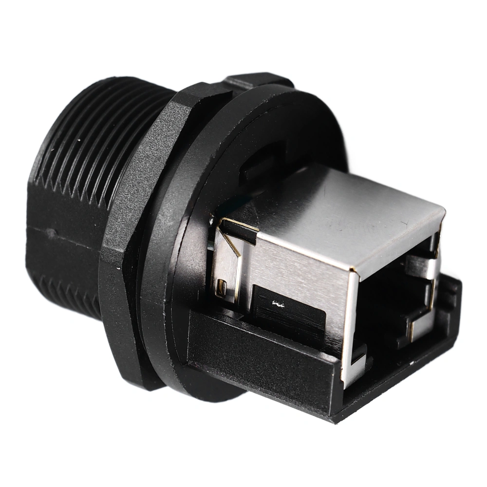 RJ45 Connector IP67 IP68 Waterproof 180 Degree Dual Network Port Female Thread Socket Connector