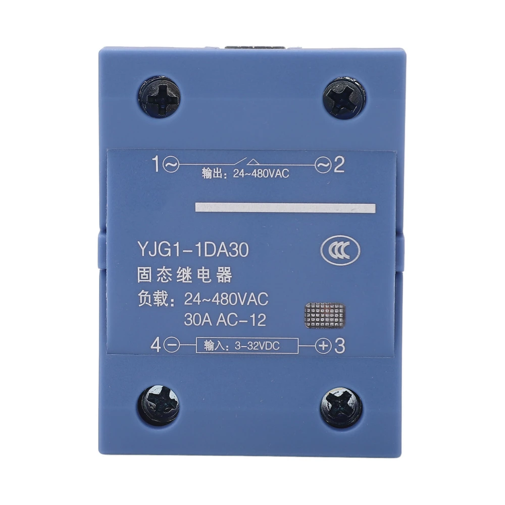 Single Phase Solid State Relay DC 3 to 32V Input AC24 to 480V Single Phase Solid State Voltage Regulator 30A