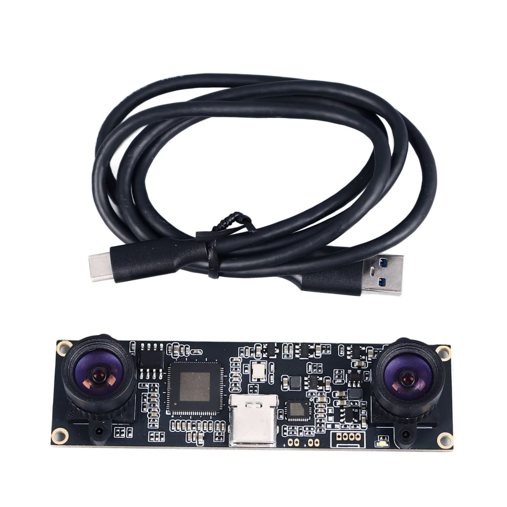 USB Camera Module 1MP 720P 3D Reconstruction VR Ranging 2 Lens Synchronization Wide Angle 100 Degree 2.1mm