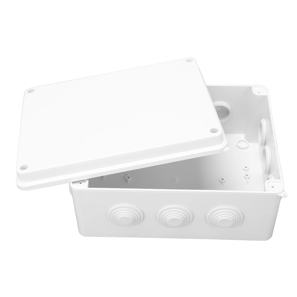 Outdoor Junction Box IP65 Waterproof Rain Proof 255x200x120mm Universal Electrical Enclosure with Rubber Stopper